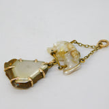 20th Century Gold & Silver Set, Boulder Opal, Blister Pearl Pendant Antique Deco c1920