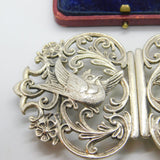 Sterling Silver Victorian Style Swallow Belt Buckle 1998 Birmingham Vintage