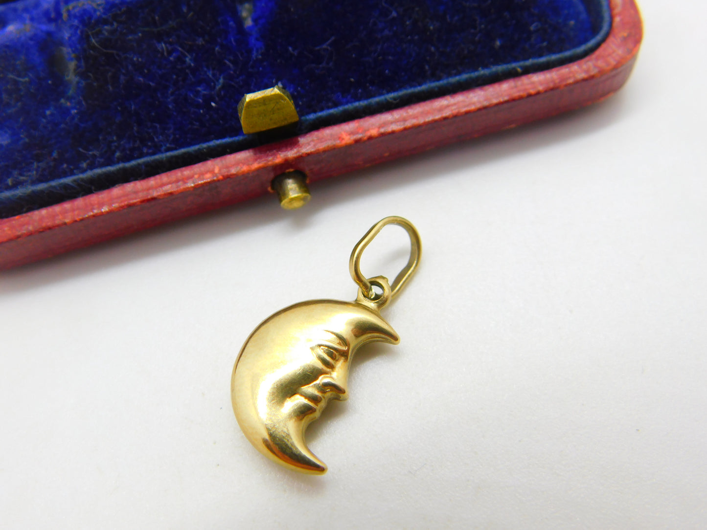 9ct Yellow Gold Man in the Moon Charm or Pendant Vintage c1970