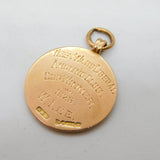 9ct Yellow Gold Enamel Angling Fishing Fob Antique 1921 Chester Art Deco
