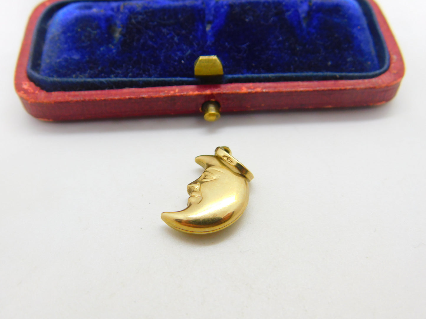 9ct Yellow Gold Man in the Moon Charm or Pendant Vintage c1970