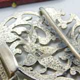 Sterling Silver Victorian Style Swallow Belt Buckle 1998 Birmingham Vintage