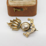 WWI-era Sterling Silver Gilt Royal Artillery 'Ubique' Sweetheart Brooch 1915