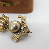 WWI-era Sterling Silver Gilt Royal Artillery 'Ubique' Sweetheart Brooch 1915