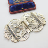 Sterling Silver Victorian Style Swallow Belt Buckle 1998 Birmingham Vintage