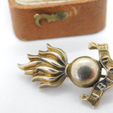 WWI-era Sterling Silver Gilt Royal Artillery 'Ubique' Sweetheart Brooch 1915