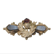 Edwardian Sterling Silver, Montrose Agate Scottish Thistle Brooch Antique 1908 Birmingham