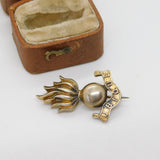 WWI-era Sterling Silver Gilt Royal Artillery 'Ubique' Sweetheart Brooch 1915