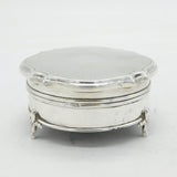 Sterling Silver Engine Turned Pedestal Jewellery Box Antique 1929 Birmingham