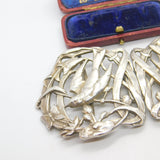 Sterling Silver Swallow Form Nurses Buckle 1995 London Vintage Victorian Style