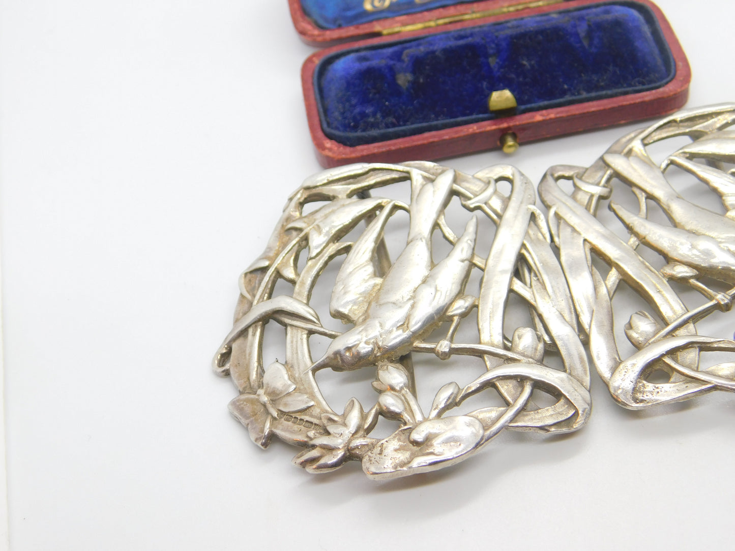 Sterling Silver Swallow Form Nurses Buckle 1995 London Vintage Victorian Style