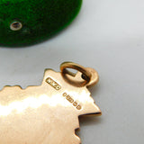 9ct Gold & Enamel Angling or Fishing Fob Medal Antique 1928 Birmingham Deco