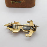 WWI-era Sterling Silver Gilt Royal Artillery 'Ubique' Sweetheart Brooch 1915