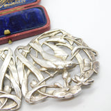 Sterling Silver Swallow Form Nurses Buckle 1995 London Vintage Victorian Style