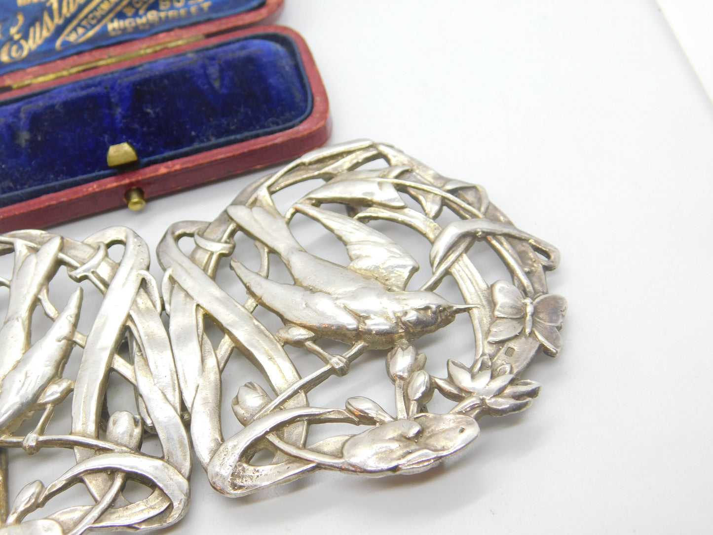 Sterling Silver Swallow Form Nurses Buckle 1995 London Vintage Victorian Style