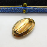 Early Georgian 9ct Rose Gold, Hair Weave & Pique Shell Mourning Brooch c1780