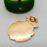 9ct Gold & Enamel Angling or Fishing Fob Medal Antique 1928 Birmingham Deco