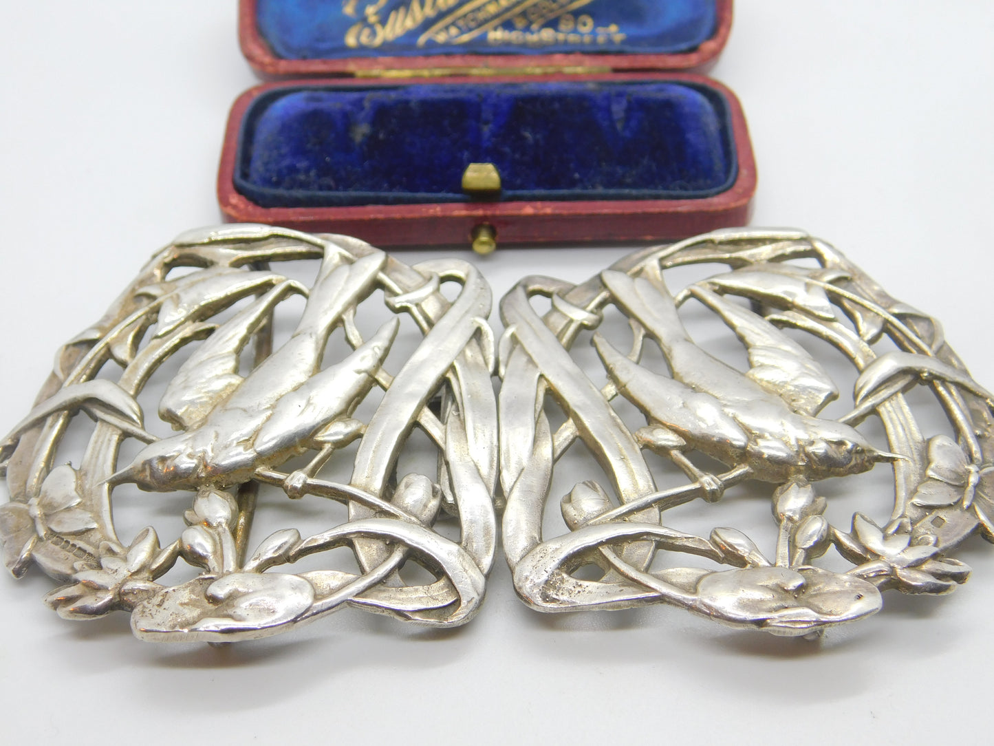 Sterling Silver Swallow Form Nurses Buckle 1995 London Vintage Victorian Style