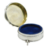 Sterling Silver Engine Turned Pedestal Jewellery Box Antique 1929 Birmingham