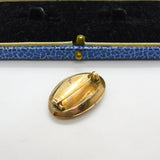 Early Georgian 9ct Rose Gold, Hair Weave & Pique Shell Mourning Brooch c1780