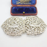 Sterling Silver Stork Floral Nurses Buckle 1973 Birmingham Vintage
