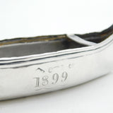 Victorian Sterling Silver Novelty Presentation Canoe Boat Salt Antique 1898 Birmingham