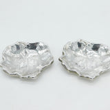 Royal Irish Silver Co. Sterling Silver Leaf Form Dish Pair Vintage 1973 Dublin