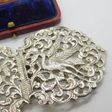 Sterling Silver Stork Floral Nurses Buckle 1973 Birmingham Vintage