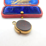 Victorian 9ct Rose Gold, Bloodstone & Sardonyx Spinner Fob c1880 Antique