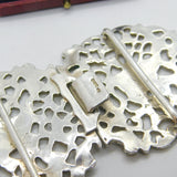 Sterling Silver Stork Floral Nurses Buckle 1973 Birmingham Vintage
