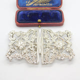 Sterling Silver Bark & Floral Pattern Nurses Buckle 1981 Birmingham Vintage