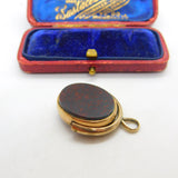 Victorian 9ct Rose Gold, Bloodstone & Sardonyx Spinner Fob c1880 Antique