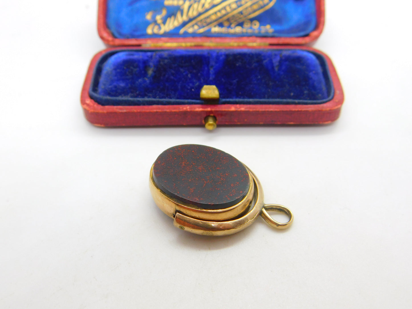 Victorian 9ct Rose Gold, Bloodstone & Sardonyx Spinner Fob c1880 Antique