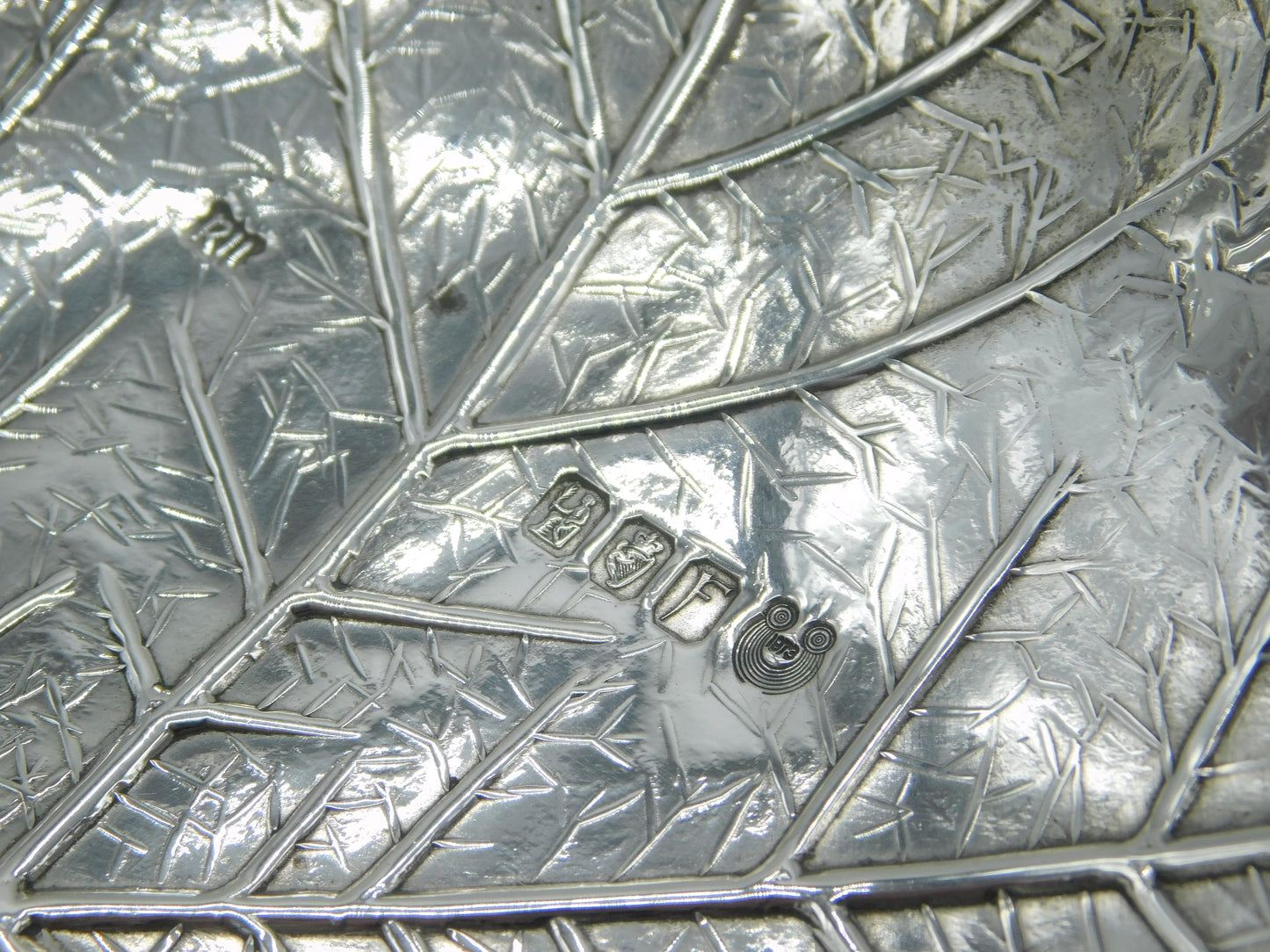 Royal Irish Silver Co. Sterling Silver Leaf Form Dish Pair Vintage 1973 Dublin