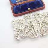 Sterling Silver Bark & Floral Pattern Nurses Buckle 1981 Birmingham Vintage