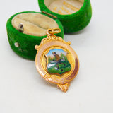 9ct Gold & Enamel Lawn Boules Sporting Fob Medal Antique 1927 Birmingham