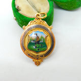 9ct Gold & Enamel Lawn Boules Sporting Fob Medal Antique 1927 Birmingham