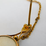 Victorian 9ct Yellow Gold, Onyx, Seed Pearl Mourning Brooch Antique c1890