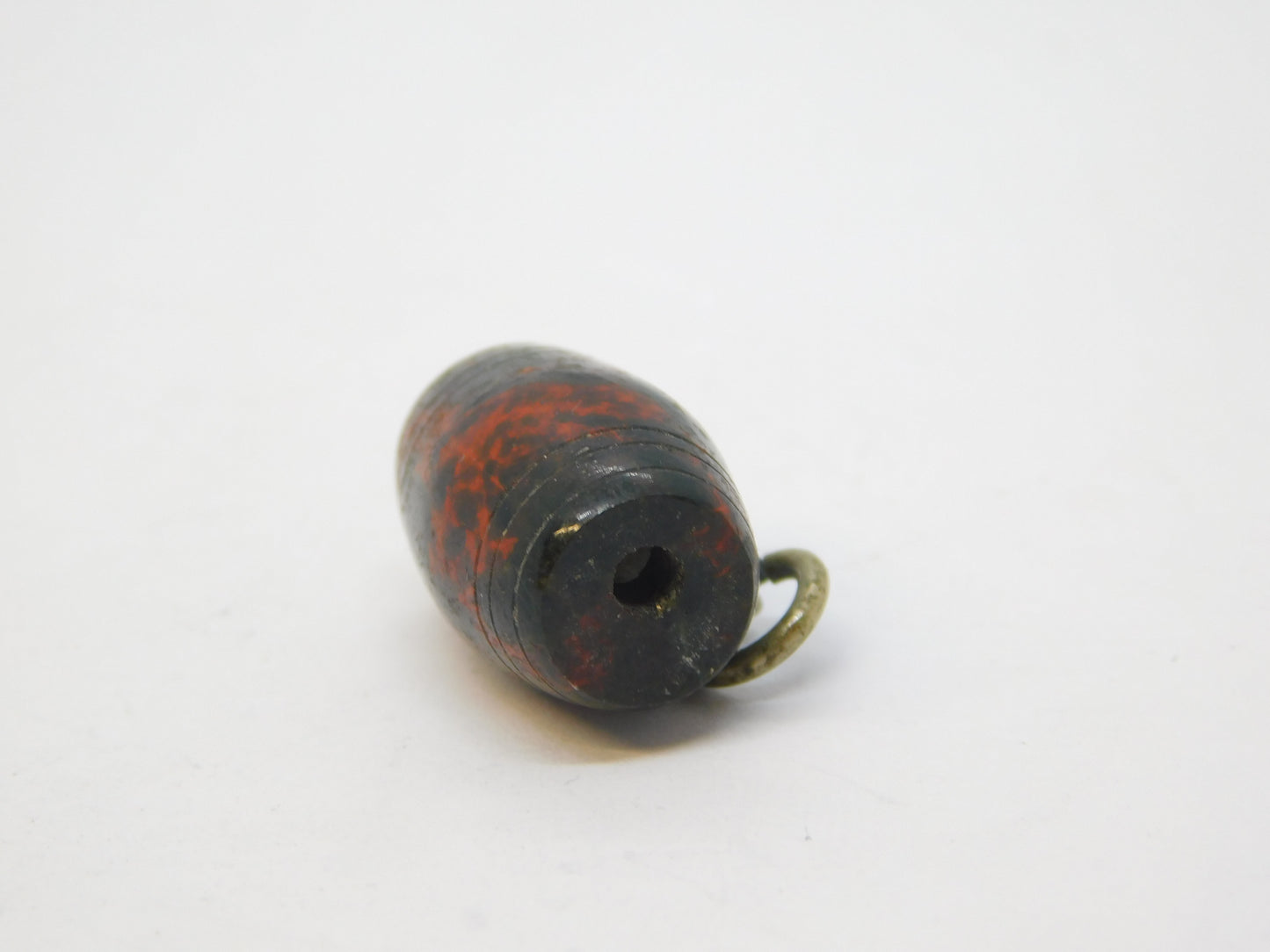 Victorian Cornish Serpentine Stanhope Souvenir Barrel Charm Pendant Antique c1890
