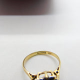9ct Yellow Gold, Sapphire & Diamond Floral Cluster Ring Vintage 1978 Birmingham