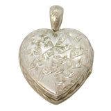 Victorian Sterling Silver Aesthetic Pattern Heart Locket Pendant Antique c1890