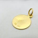 18ct Yellow Gold Religious Virgin Mary Charm Pendant Vintage c1970 Italian