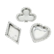 Victorian Set of Sterling Silver Playing Card Suits Pin Dishes Antique 1897 Birmingham