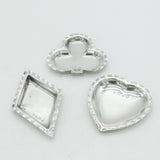 Victorian Set of Sterling Silver Playing Card Suits Pin Dishes Antique 1897 Birmingham