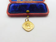 Georg Jensen 9ct Yellow Gold St Christopher with Travel Reverse Charm 1968 London