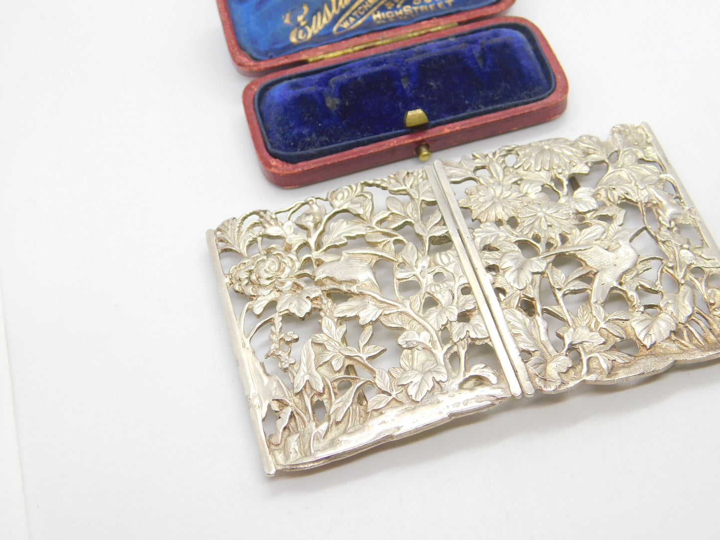 Sterling Silver Victorian Aesthetic Style Stork Nurses Buckle 1973 London