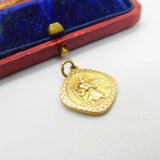 Georg Jensen 9ct Yellow Gold St Christopher with Travel Reverse Charm 1968 London