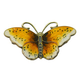 Norwegian Sterling Silver Gilt & Enamel Butterfly Brooch Pin Antique c1920 Deco