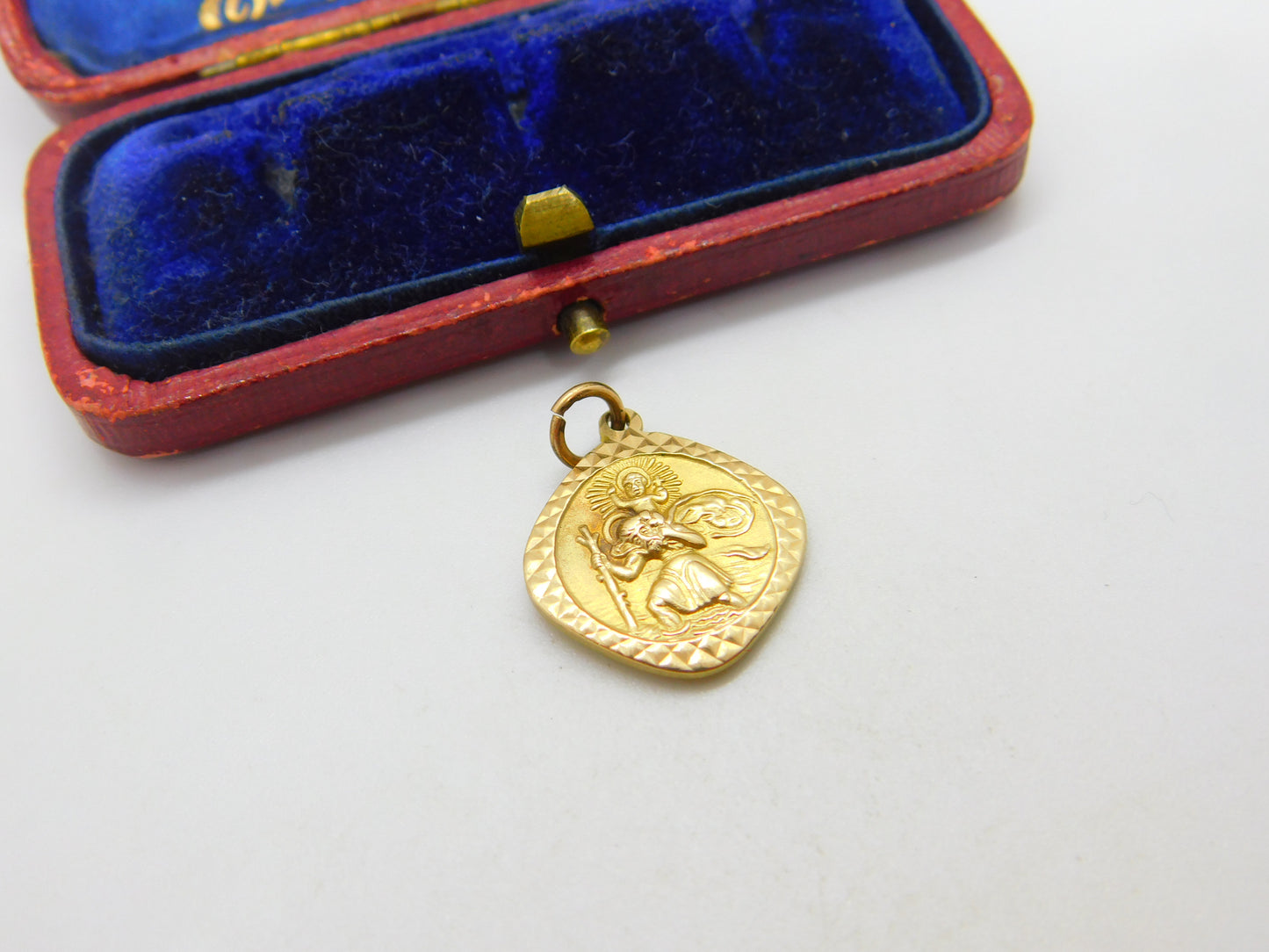 Georg Jensen 9ct Yellow Gold St Christopher with Travel Reverse Charm 1968 London