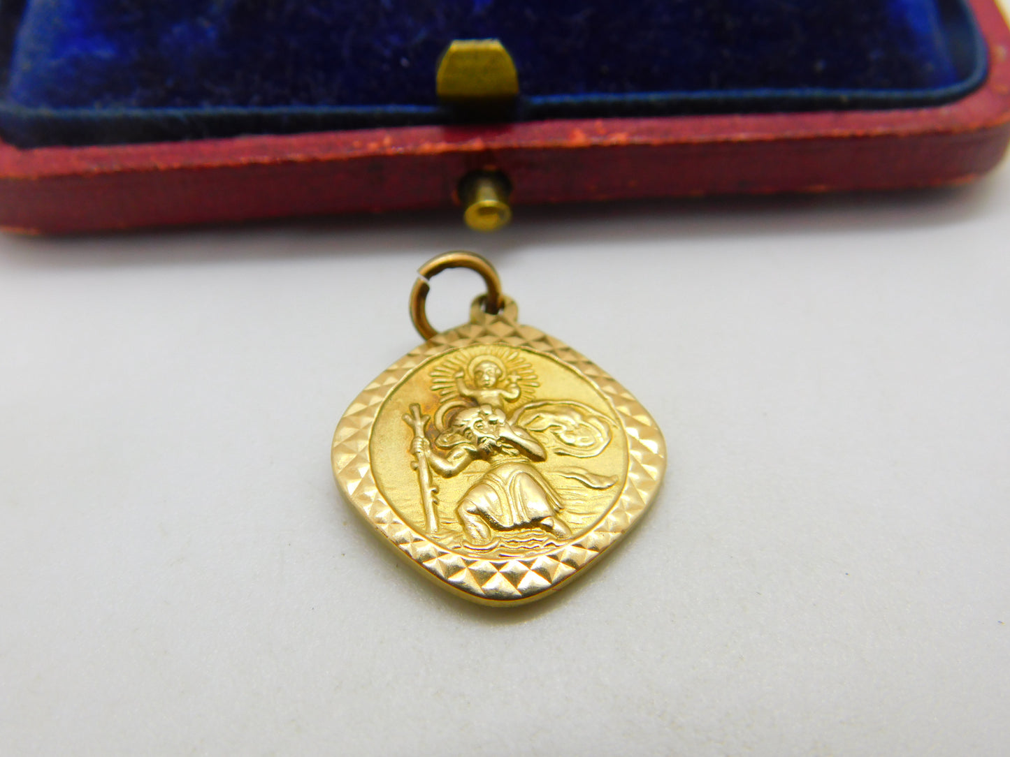 Georg Jensen 9ct Yellow Gold St Christopher with Travel Reverse Charm 1968 London